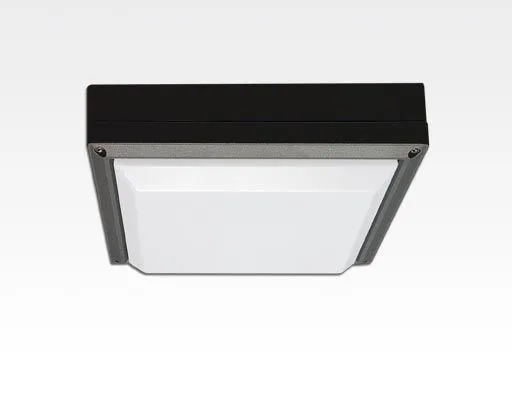 13W LED Wand/Deckenleuchte grau quadr. Warm Weiß / 2700-3200K 560lm 230VAC IP54 120Grad -Ausstellungsstück mit kleinen Schönheitsfehler