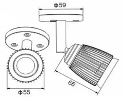 4W LED Fokus Mini Spot mit Halterung weiß rund Neutral Weiß / 4000K 220lm 230VAC 25-65Grad — Bild 7